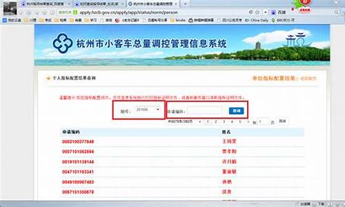 杭州小车摇号查询结果摇查询_杭州小汽车摇号结果查询
